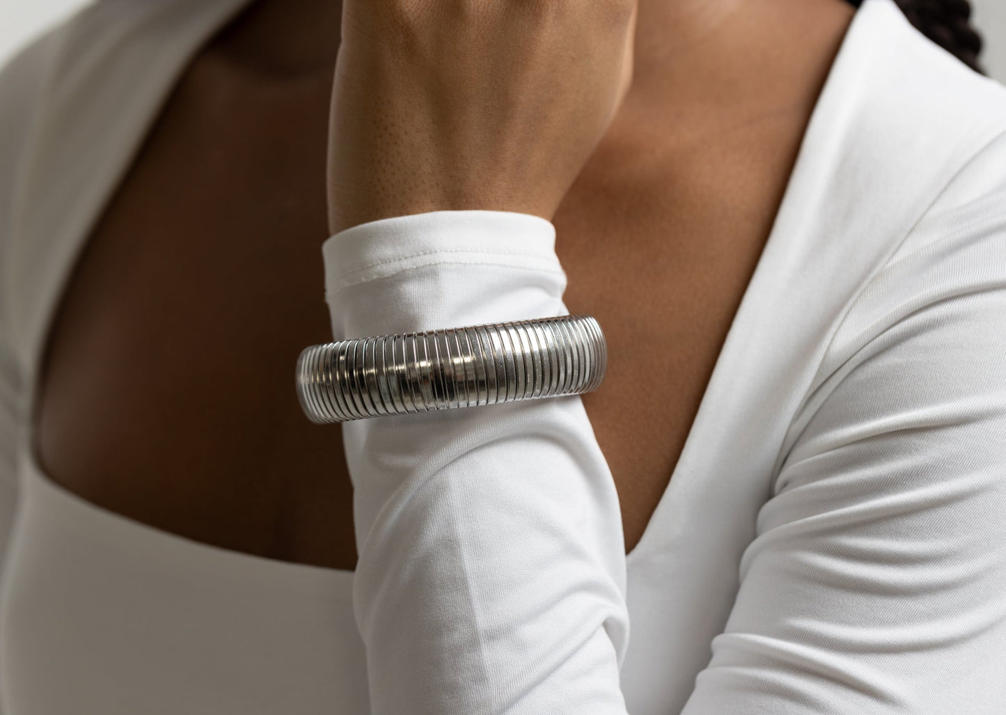 Serpent Bangle Silver